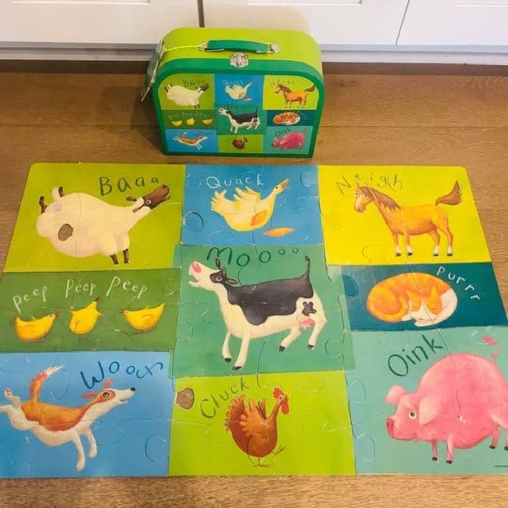 Crocodile Creek Green Animal Travel Puzzle Kids Learning Toy 🐻🐫🐄🦌🐎
